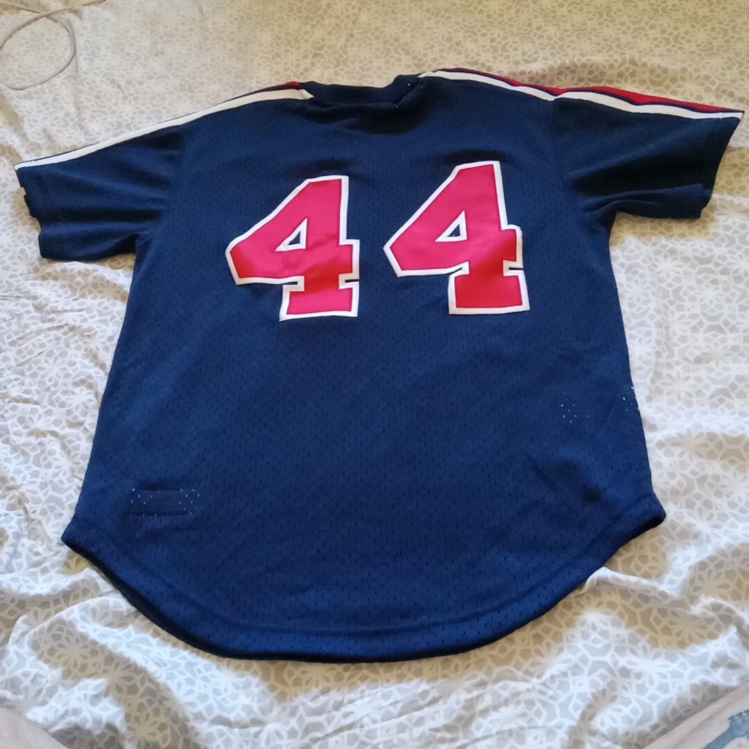 ウェア Mitchell &amp; Ness - MLB Reggie Jackson Angels Jersey 1984 Los Angeles Angels Reggie Jackson Blue Mesh Jersey