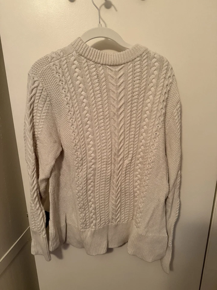 Suéter XL Cream Vineyard Vines tejido con cable Foto 2 de 3