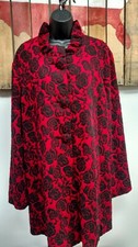 3 Sisters Jacket 3X Black Rose Knit TUNIC USA Made 5278 1758