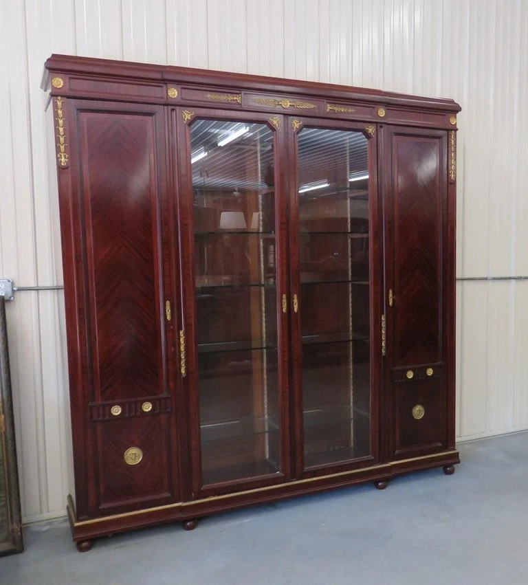 Armario vitrina gabinete chino montado en bronce palo de rosa francés raro Luis XVI  Foto 2 de 4