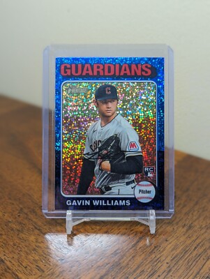 2024 Topps Heritage Gavin Williams Rookie Blue Sparkle Chrome Parallel Guardians