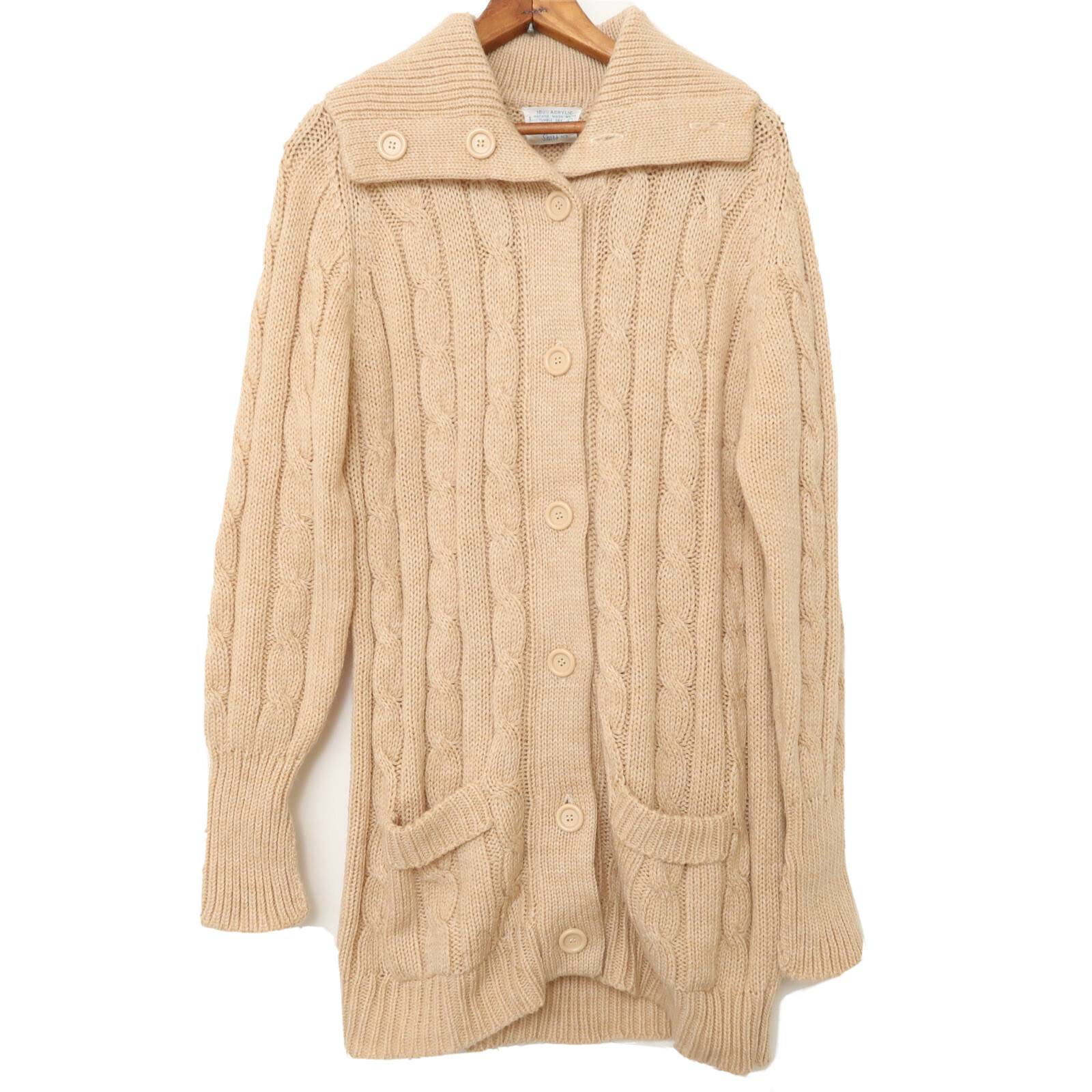 Vintage Sears Chunky Knit Cowl Cardigan 