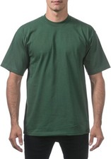 Pro Club Men's Heavyweight Cotton Short Sleeve Crew Neck T-Shirt Forest Green 2X