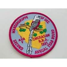 Advertising Patch vtg logo emblem sew on Chickasaw NRA wandergruppe bird AVA