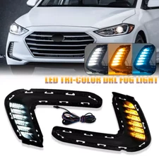 For 2016 2017 2018 Hyundai Elantra LED Fog Lights Front Bumper Driving Lamps DRL