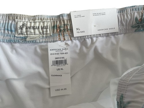Bañador American Eagle por encima de la rodilla XL isla palmeras ondas hibisco nuevo - Imagen 7 de 9