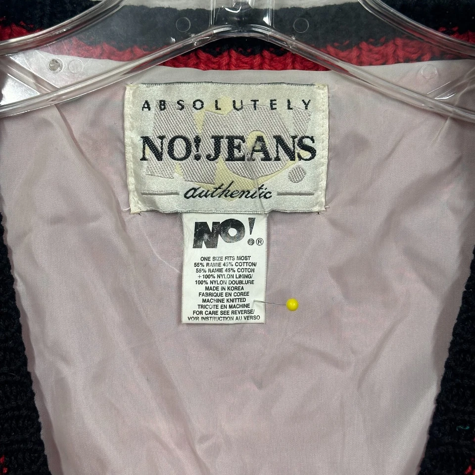 Absolutamente NO! Suéter JEANS AÑOS 90 Vintage TALLA ÚNICA Tejido Cárdigan Floral Foto 3 de 4
