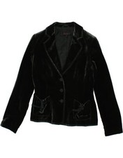 Luisa Spagnoli Womens Velvet 3 Button Blazer Jacket It 44 Medium Green Bw53