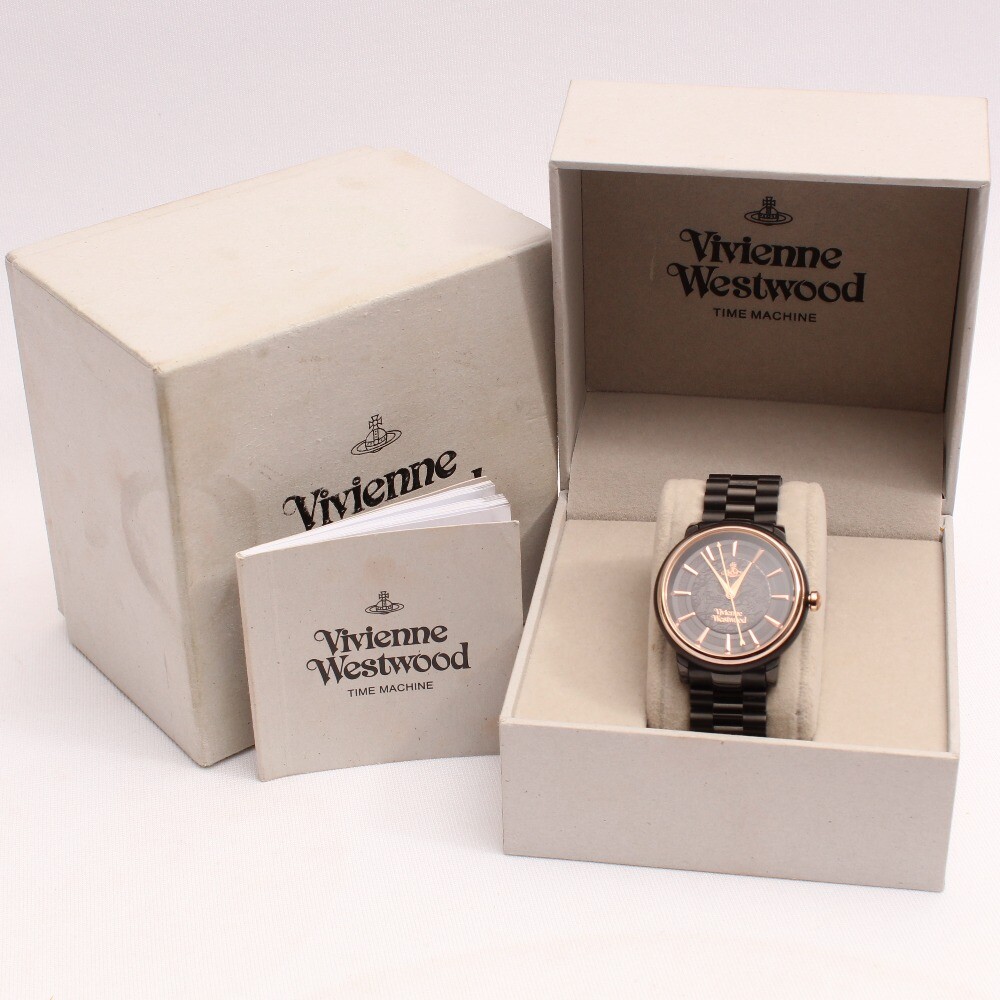 Vivienne Westwood Shoreditch Quartz Black & Rose Gold Tone Ladies Watch - Boxed