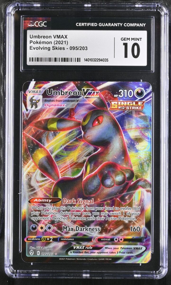 Umbreon VMAX Evolving Skies Full Art 095/203 CGC 10 💎 GEM Umbreon VMAX Evolving Skies Full Art 095/203 CGC 10 💎 GEM