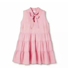 Lisa Marie Fernandez Target Seersucker Red Stripe Tiered Dress Size Large 12 14