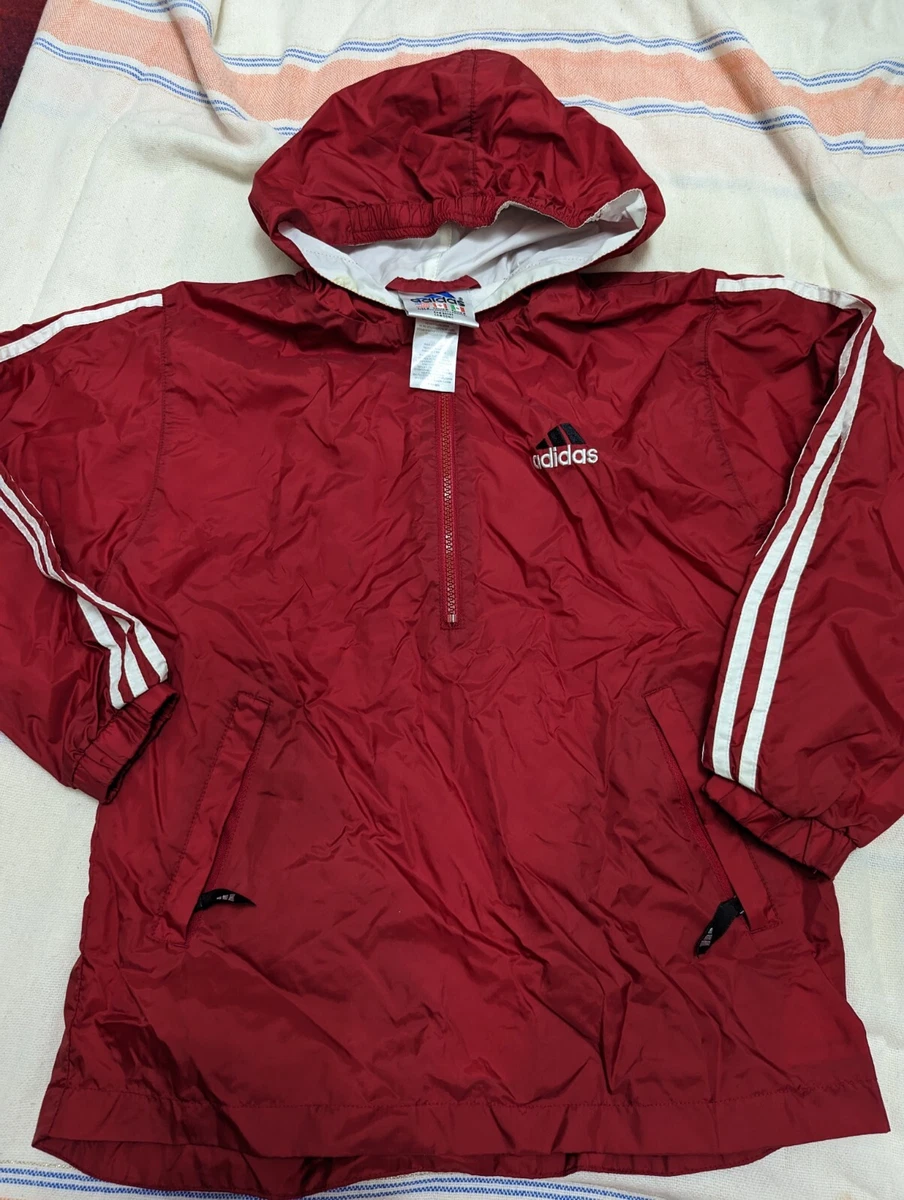 Adidas vintage best sale windbreaker jacket red