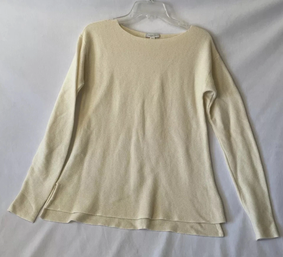 Suéter para mujer talla pequeña cachemir granate colina 100 % abertura lateral Foto 3 de 4