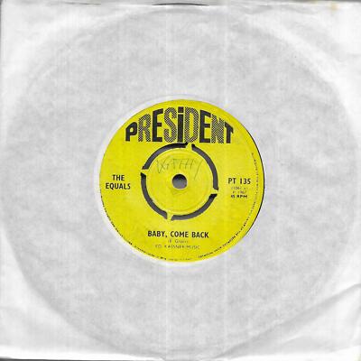 The Equals Baby Come Back UK 45 7'' single +Hold Me Closer