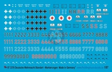 Peddinghaus 1/87 (HO) German Wehrmacht Vehicle Markings, Numbers, DAK WWII 3376