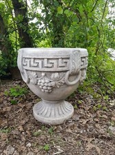 VASO CALICE FIORIERA PER PIANTE E FIORI DA ESTERNO GIARDINO IN CEMENTO H 47 CM