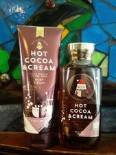 2x BATH  BODY WORKS HOT  COCOA  and CREAM WASH SHOWER GEL SOAP CREAM RARE LOT