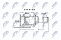 NTY NPW-HY-506 Gelenksatz Antriebswelle Vorderachse Links, Getriebeseitig FüR
