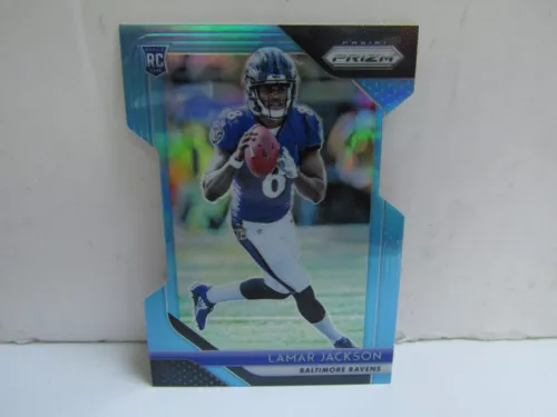 2018 Panini Prizm #212 Lamar Jackson Light Blue Prizm Die Cut RC /199 Ravens