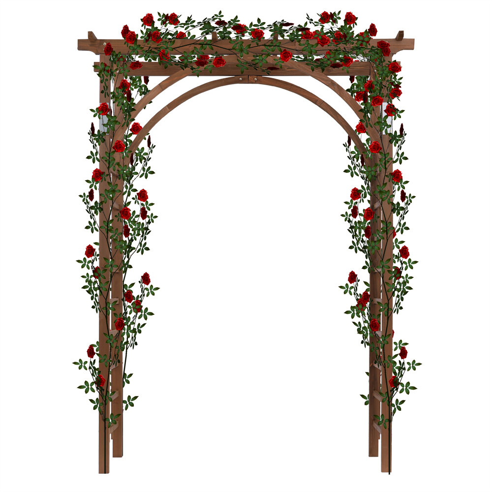 Elegant Garden Arch Dark Brown Metal Trellis for Climbing Plants and Decor