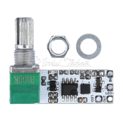 DC6-24V Mini LED Dimmer Module Constant Voltage Stepless Knob with On/Off Switch