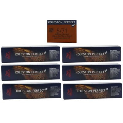 Wella Koleston 6 x 60 ml 5/71 hellbraun braun asch Set