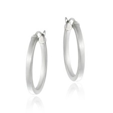 Sterling Silver 25mm Round Hoop Earrings