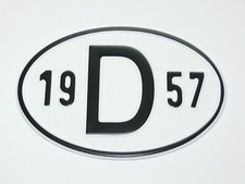 D-Schild 1957 Alu geprägt für VW Käfer Bus T1 Karmann Ghia Oldtimer NEU