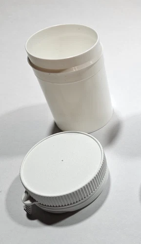 10pcs - 50ml Plastic Jar Round White, Snap On Lid with Original Lock Ring
