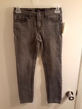 Lucky Brand Girls Gray Jeans Zoe Skinny Adjustable Waist Sz 10 Measures 24 x 24
