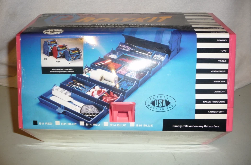 Rolykit S-11 Coral / Red Roll Up Storage Organizer Jewelry Box Craft Sewing New - Image 3 of 4