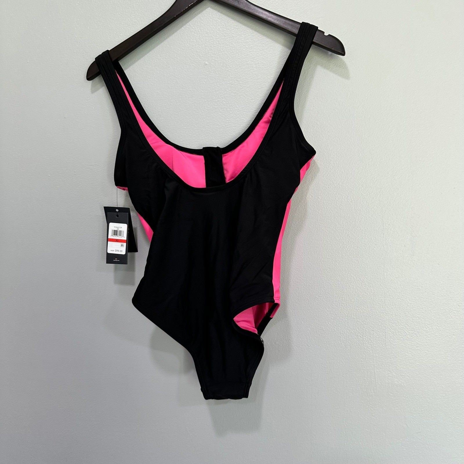 Tommy Hilfiger Color Block One Piece Swimsuit Zip Front -NWT- Athleisure thumbnail 3