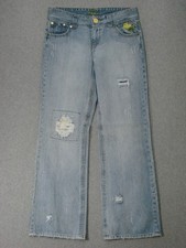 TA03437  JESSICA SIMPSON  WIDE LEG WOMENS JEANS sz9 DISTRESSED 