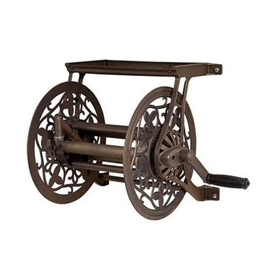 AMES 2398110 NeverLeak Decorative Wall Mount Hose Reel, Brown 