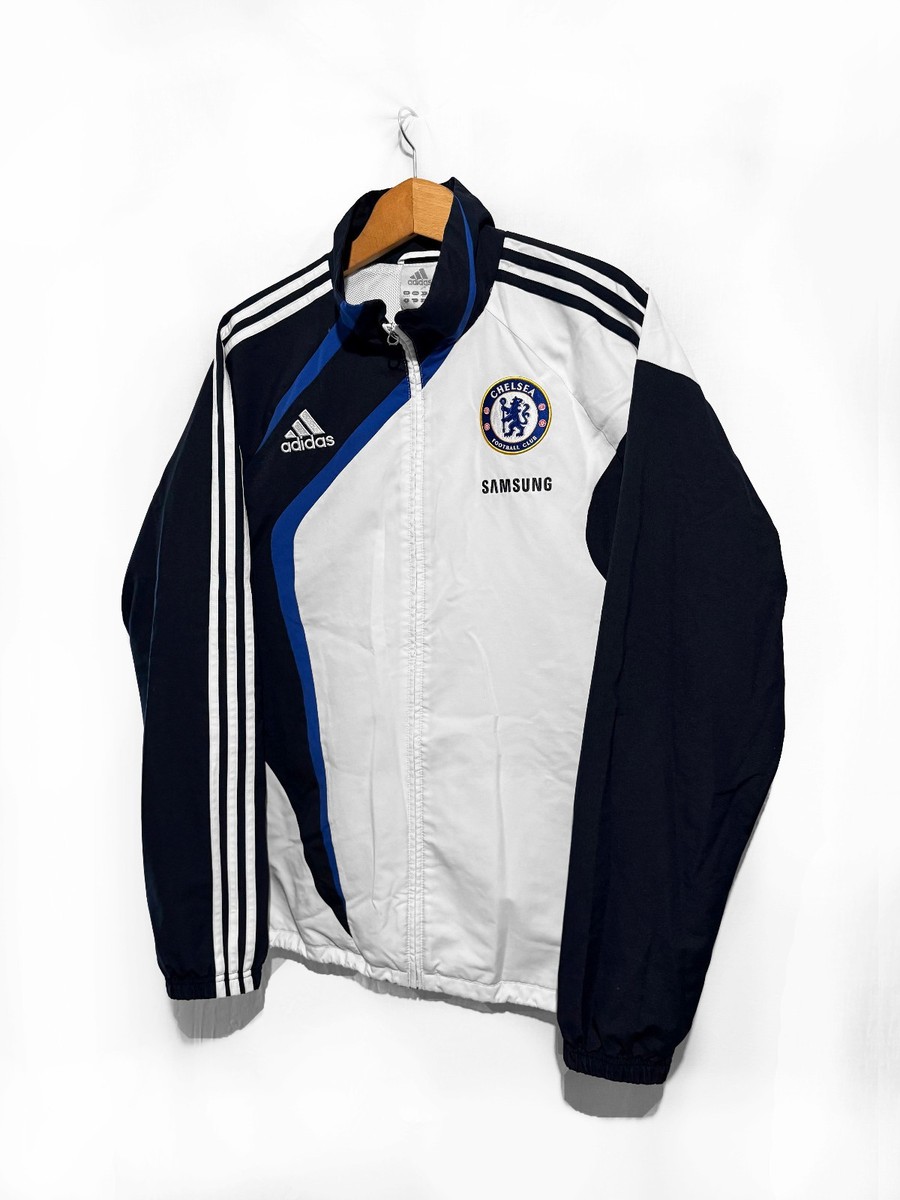 Vintage Adidas Chelsea Football Jacket Soccer Track Top Mens White