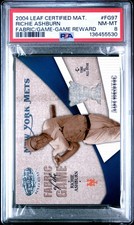 2004 LEAF  CERTIFIED MATERIALS FG-97 RICHIE ASHBURN REWARD /50 Worn Jersey PSA 8
