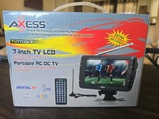 Axess Portable AC/DC TV TV1703-7 7" LCD TV Built-in Rechargeable Battery New