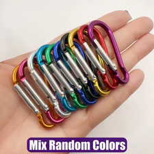 10 PCS Aluminum Carabiner D Shape Spring Clip Snap Key Hook Keychain Buckle