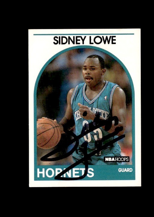Sidney Lowe 1989-90 NBA Hoops Hornets authentic autographed card
