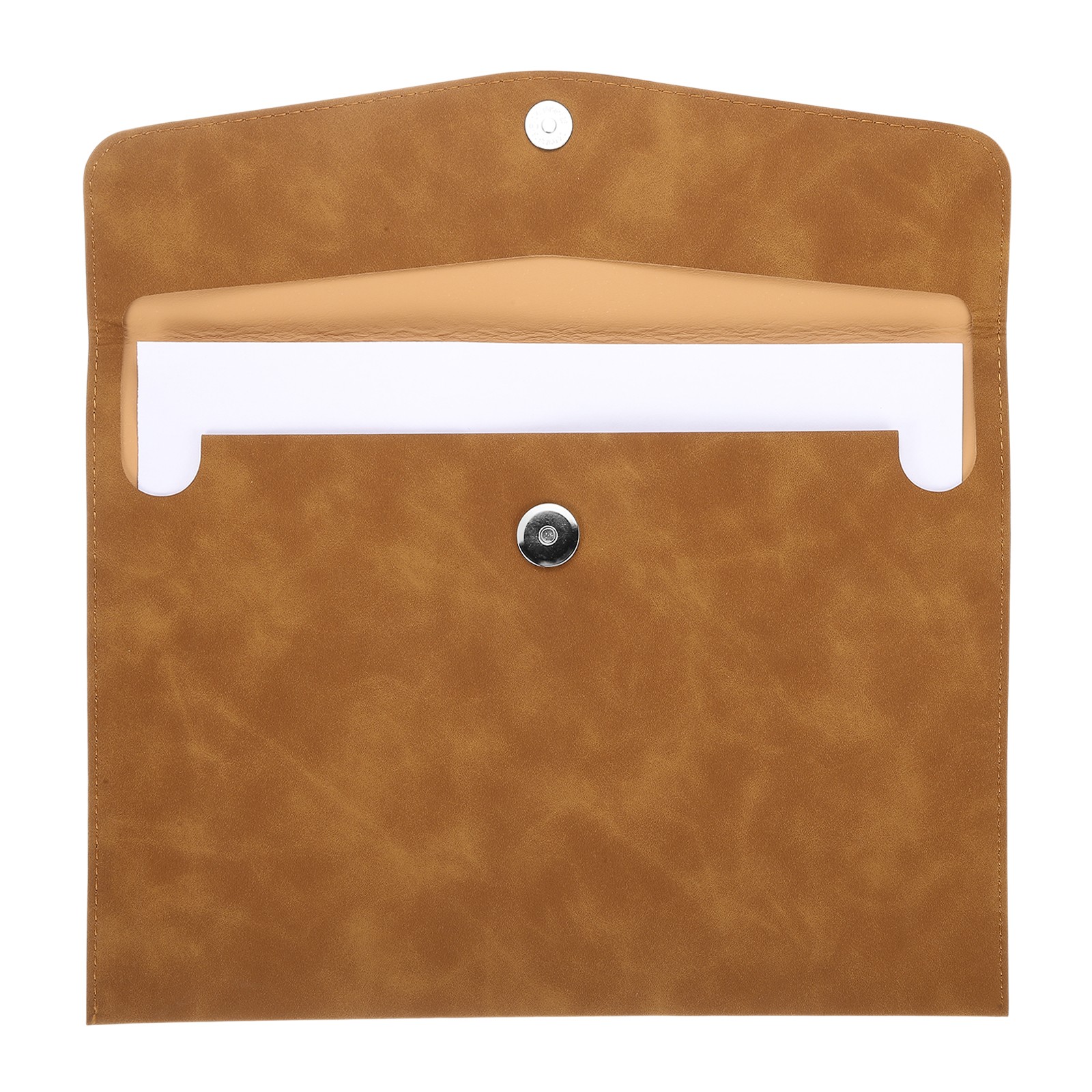 PU Leather File Folders, A4 Document Holder 7.9" x 10.6", Brown