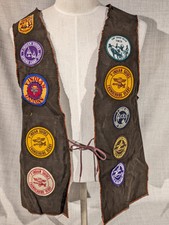 Vintage YMCA Y-Indian Guides Adult Vest With Patches