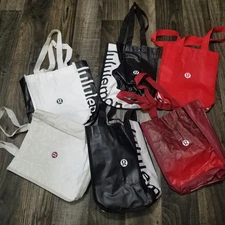 Lululemon Shopping Bags Lot Of 6 Small Red White Black