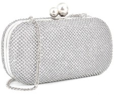 Crystal Evening Clutch Woman Evening Bag For Party and wedding Silver 