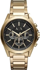 Armani Exchange AX2611 Drexler Gold Bracelet Mens Chronograph Watch w/ Gift Box