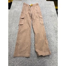 Roxy Girl Precious Cargo Pants Tan Corduroy Elastic Waist Pockets Size 12 Large