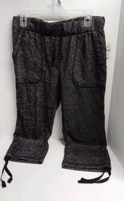 Bobbie Brooks Woman's Gray TweedCasual Capri- Elastic Waistband - Size: M -NWT