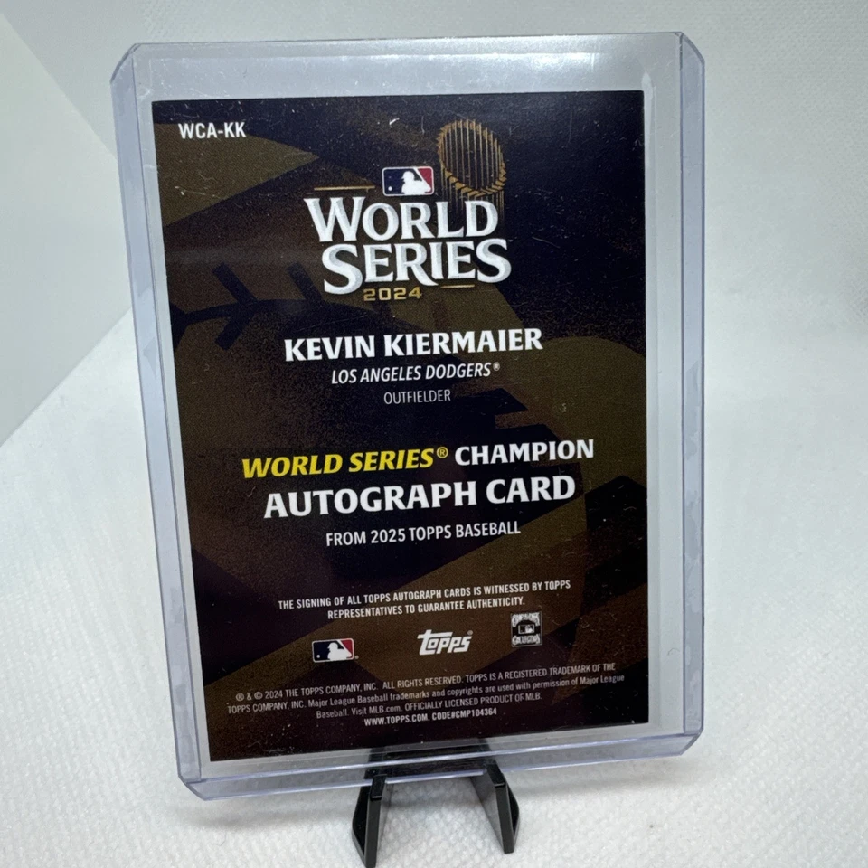 Tarjeta Automática Kevin Kiermaier Serie Mundial Serie 2 Topps 2025/25 Dodgers Foto 2 de 3