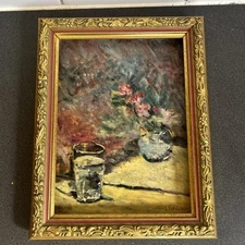 EE Vintage Michel Rostand Original Oil Signed 20th Century 15 X 20cm