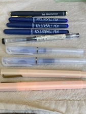 Rollerball Pens - Lot of 9 Various Brands  - Fine & Extra Fine Tips