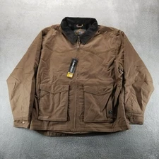 Dri Duck Jacket Mens XL Brown Field Chore Coat Blanket Lined Construction